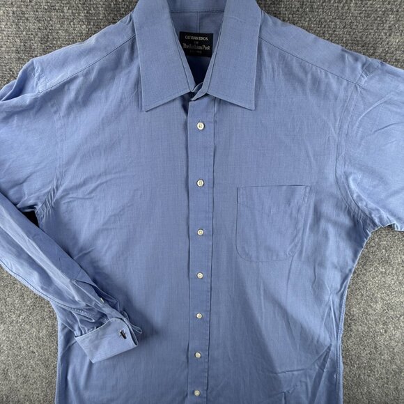 Gitman Bros Button Up Shirt Men Blue 15.5 35 Long Sleeve Cotton Fashion Post - Picture 1 of 16